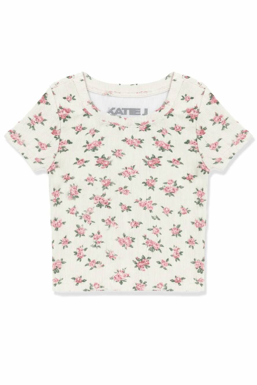 NEW KATIE J NYC girl's tween livi ribbed tee in vintage bunches